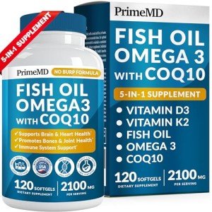 5-in-1 Omega 3 Fish Oil Softgels - Lemon Flavor