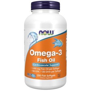 NOW Omega-3 Fish Gelatin Softgels for Heart Health