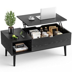 OLIXIS Wood Lift Top Coffee Table with Storage
