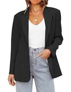 Casual Black Blazer Jacket for Women