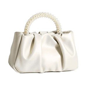 Elegant White Pearl Evening Clutch Bag for Women