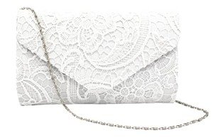 Elegant White Lace Clutch for Weddings & Parties