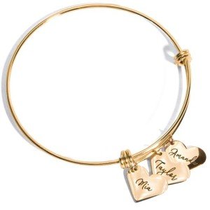 Custom Engraved Name Bracelets with Heart Charm