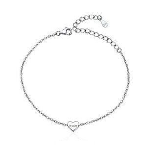 Personalized Sterling Silver Heart Bracelet for Women