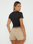 Trendy Scoop Neck Crop Tees for Summer