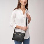 Fossil Fiona Leather Black Crossbody Handbag