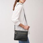 Fossil Fiona Leather Black Crossbody Handbag