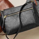 Fossil Fiona Leather Black Crossbody Handbag