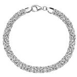 Miabella 925 Sterling Silver Byzantine Bracelet for Women
