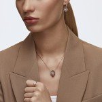 Rose-Gold Pink Stone & Clear Crystal Earrings