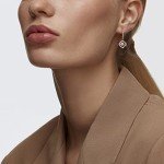 Rose-Gold Pink Stone & Clear Crystal Earrings