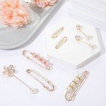17-Piece Pearl Brooch Pin Set with Storage Box