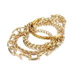 Dainty 14K Gold Plated Layered Bracelets Set