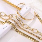 Dainty 14K Gold Plated Layered Bracelets Set