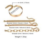 Dainty 14K Gold Plated Layered Bracelets Set