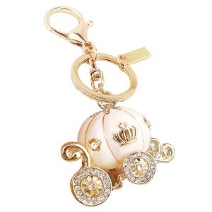 White Bling Pumpkin Carriage Crystal Keychain