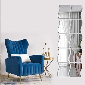 12PCS Wavy 3D Mirror Wall Stickers for Decor