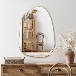 Golden Irregular Wall Mirror for Any Room