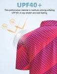 Men's Moisture-Wicking Golf Polo Shirt - Pink Geometric