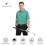 Men's Moisture-Wicking Golf Polo Shirt - Green Stripe