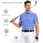 Alex Vando Men's Quick-Dry Golf Polo Shirt - Blue