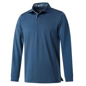 Men's Moisture-Wicking Long Sleeve Polo Shirt