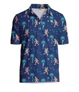 Men's Blue Sasquatch Golf Polo Shirt - Athletic Fit