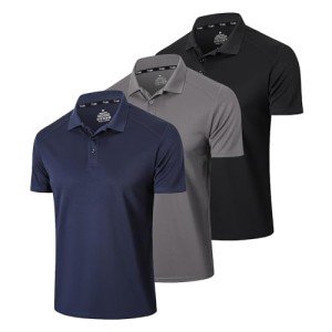 Gaiatiger Men's 3-Pack Quick-Dry Polo Shirts