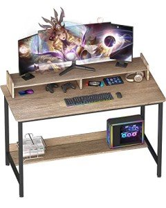 32-Inch WOODYNLUX Gaming Desk with Storage Shelves