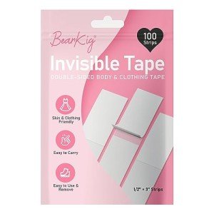 100 Double-Sided Fashion Tape Strips, Clear Adhesive