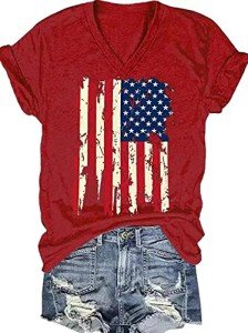 Patriotic Women's V-Neck 4th of July Tee
