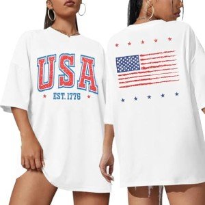 Patriotic Oversized USA Flag Women's T-Shirt