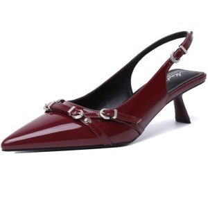 Red Kitten Heels for Women - Sexy Slingbacks