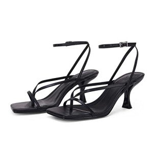 Womens Kitten Heel Sandals with Ankle Strap