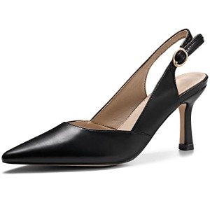 Rilista Women's Slingback Kitten Heel Dress Pumps