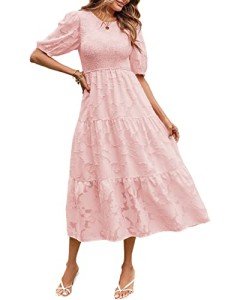 MEROKEETY Elegant Summer Midi Dress for Women