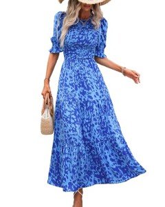 Floral Print Boho Maxi Dress for Women