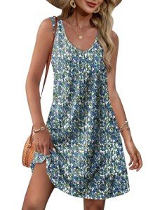 Floral V-Neck Sleeveless Spring Dresses for Women