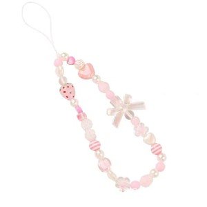 Cute Pink Strawberry Phone Charm Strap