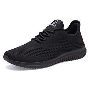 Men's Ultra Lightweight Breathable All Black Running Shoes