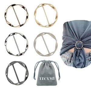 5PCS Fashion Silk Scarf Clip Rings with Bag