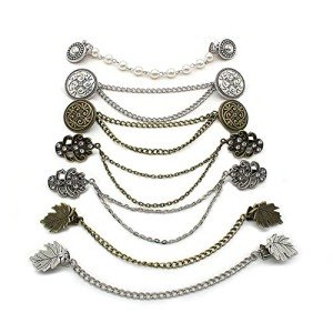 7-Piece Retro Shawl Clips with Chain for Women
