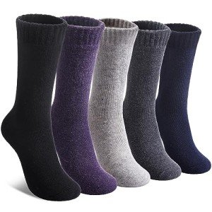 Wool Hiking Socks for Women - 5 Pairs