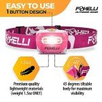 Foxelli Lightweight LED Headlamp with Dual Light Modes