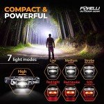 Foxelli Lightweight LED Headlamp with Dual Light Modes