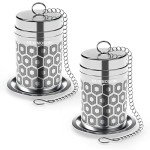 2 Pack Stainless Steel Tea Strainers with Updated Lid