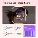 Rose Gold Smart Watch for Women with Fitness Tracker