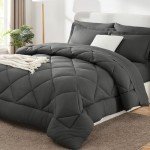 CozyLux 7-Piece King Bedding Set in Dark Grey