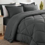 CozyLux 7-Piece King Bedding Set in Dark Grey