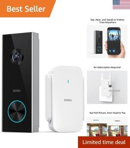 Wireless Doorbell Camera - Alexa Compatible & Long Battery